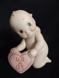 090　　  ひび有り　ローズオニールキューピー　ビスク　陶器人形